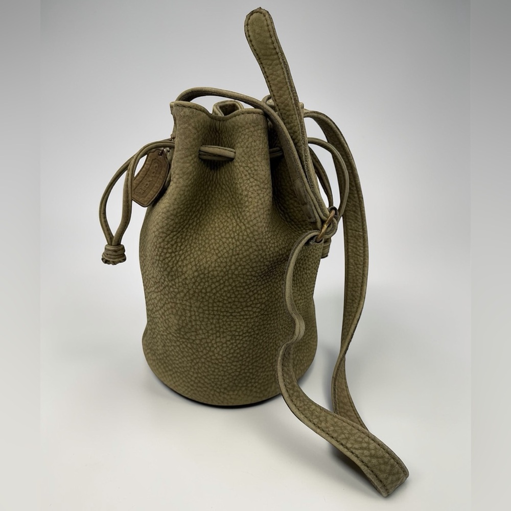 Vintage Coach Dark Sage Nubuck Small Drawstring Bucket Bag #4931 w Hangtag
